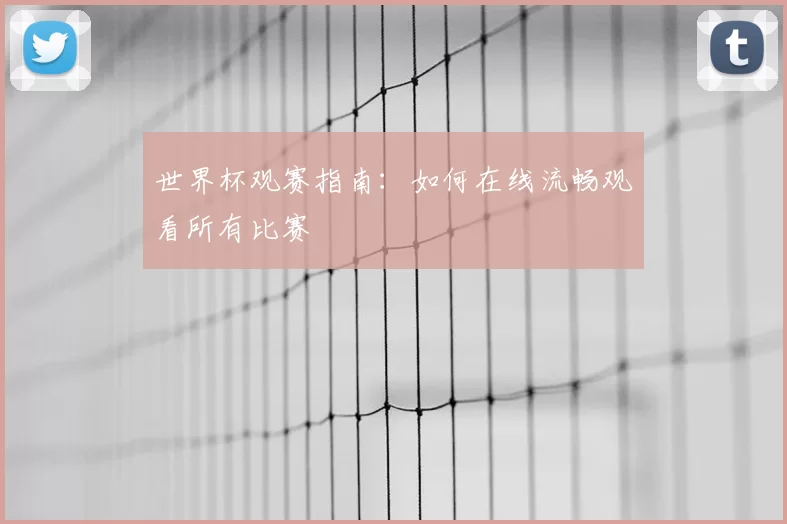 世界杯观赛指南:如何在线流畅观看所有比赛